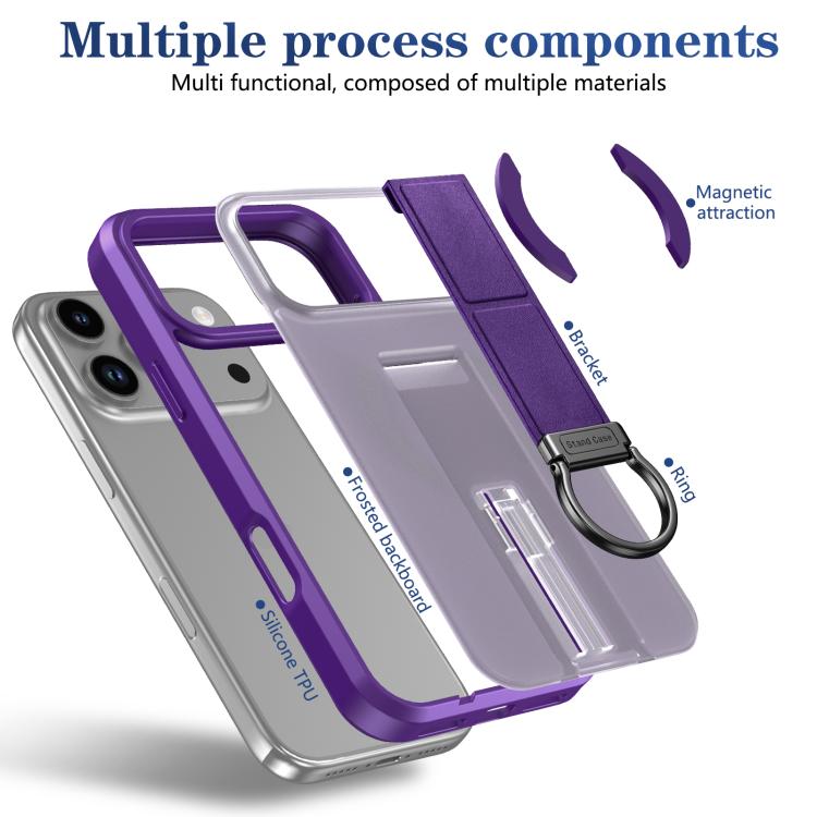 For iPhone 17 Pro Max Skin-Friendly D-Ring Holder Magnetic Shockproof Phone Case