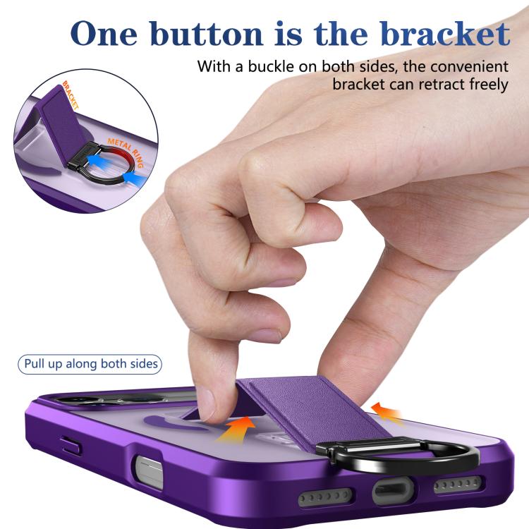 For iPhone 17 Pro Max Skin-Friendly D-Ring Holder Magnetic Shockproof Phone Case
