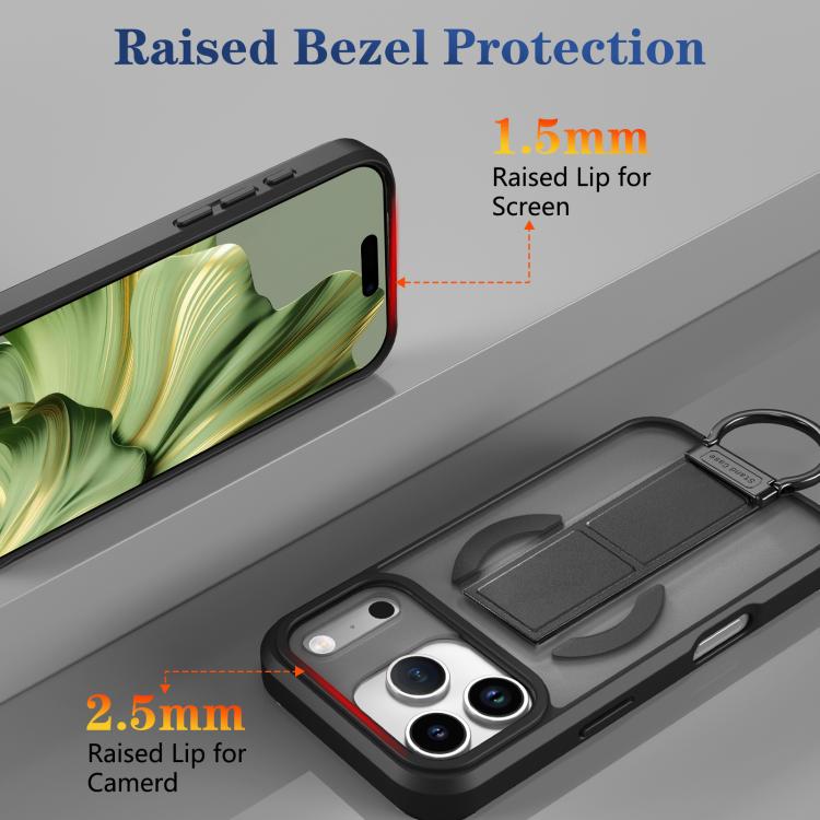 For iPhone 17 Pro Skin-Friendly D-Ring Holder Magnetic Shockproof Phone Case