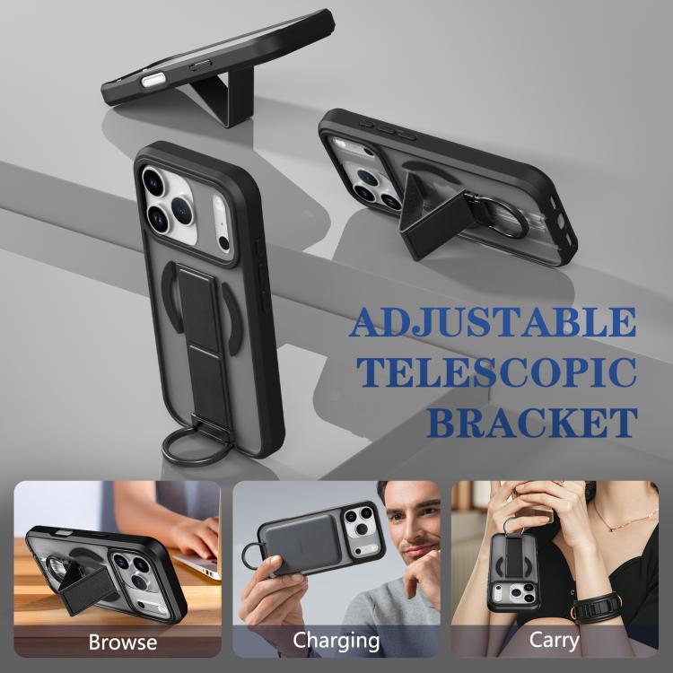 For iPhone 17 Pro Skin-Friendly D-Ring Holder Magnetic Shockproof Phone Case