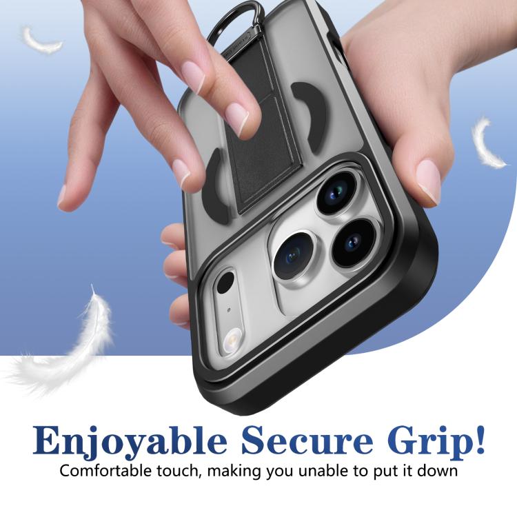 For iPhone 17 Pro Skin-Friendly D-Ring Holder Magnetic Shockproof Phone Case