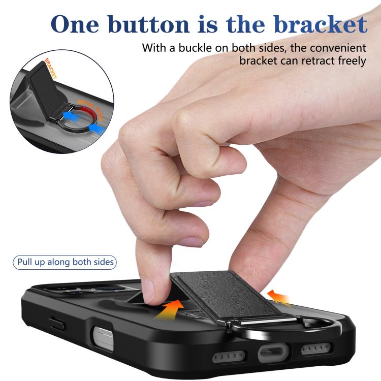 For iPhone 17 Pro Skin-Friendly D-Ring Holder Magnetic Shockproof Phone Case