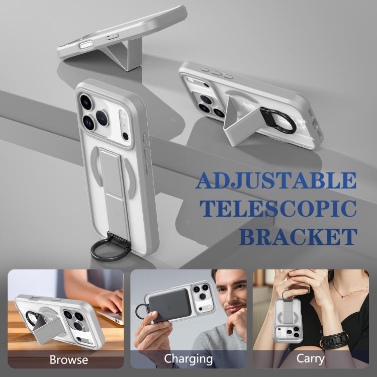 For iPhone 17 Pro Skin-Friendly D-Ring Holder Magnetic Shockproof Phone Case