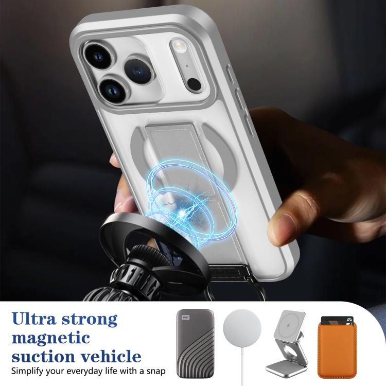 For iPhone 17 Pro Skin-Friendly D-Ring Holder Magnetic Shockproof Phone Case