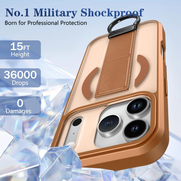 For iPhone 17 Pro Skin-Friendly D-Ring Holder Magnetic Shockproof Phone Case