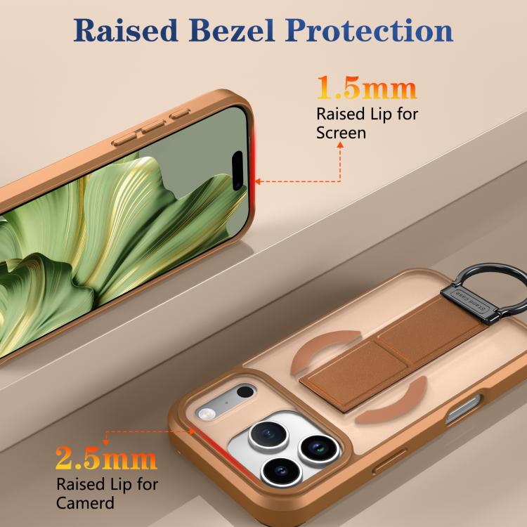 For iPhone 17 Pro Skin-Friendly D-Ring Holder Magnetic Shockproof Phone Case