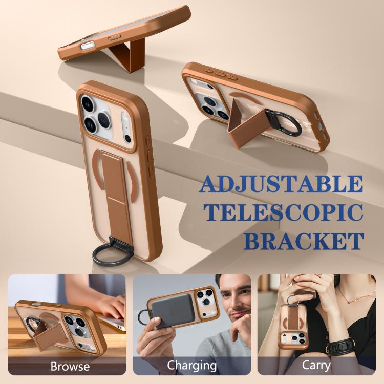 For iPhone 17 Pro Skin-Friendly D-Ring Holder Magnetic Shockproof Phone Case