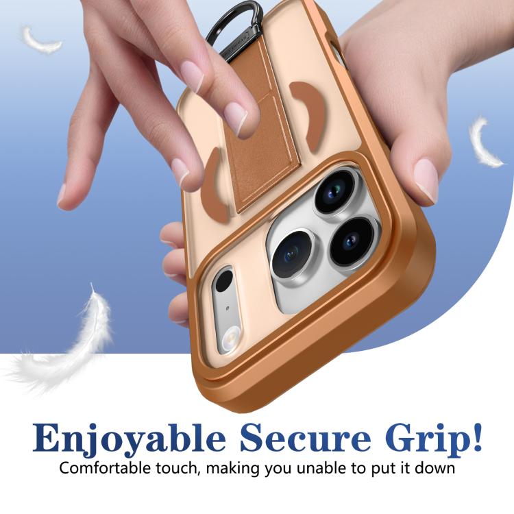 For iPhone 17 Pro Skin-Friendly D-Ring Holder Magnetic Shockproof Phone Case