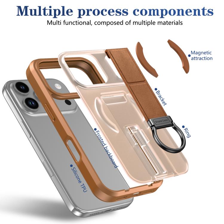 For iPhone 17 Pro Skin-Friendly D-Ring Holder Magnetic Shockproof Phone Case