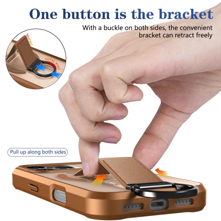 For iPhone 17 Pro Skin-Friendly D-Ring Holder Magnetic Shockproof Phone Case