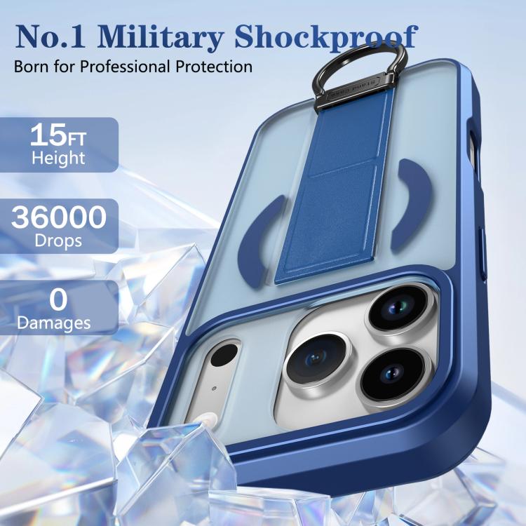 For iPhone 17 Pro Skin-Friendly D-Ring Holder Magnetic Shockproof Phone Case