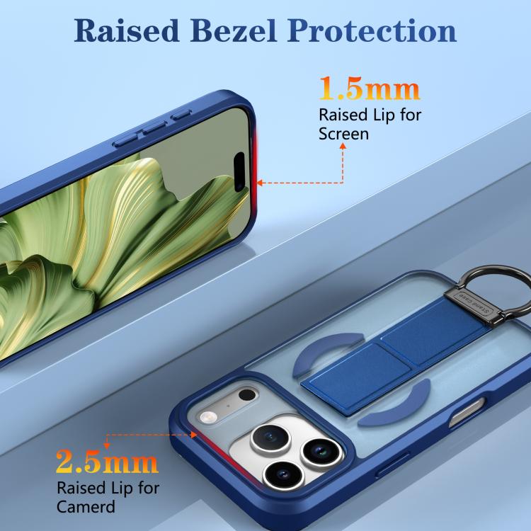 For iPhone 17 Pro Skin-Friendly D-Ring Holder Magnetic Shockproof Phone Case