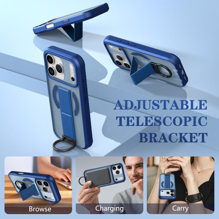 For iPhone 17 Pro Skin-Friendly D-Ring Holder Magnetic Shockproof Phone Case