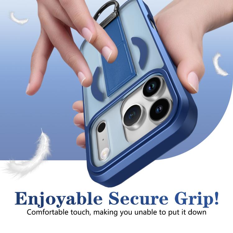 For iPhone 17 Pro Skin-Friendly D-Ring Holder Magnetic Shockproof Phone Case