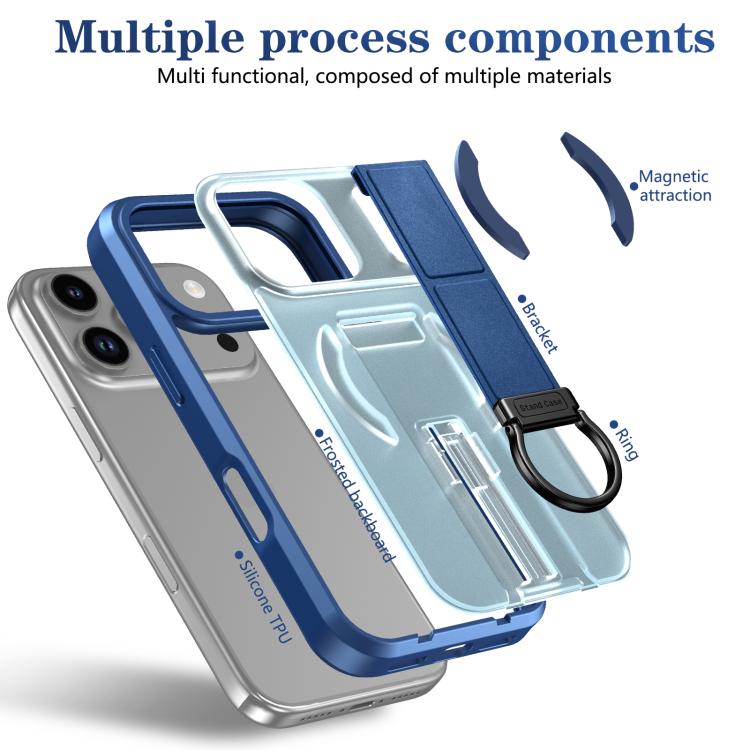 For iPhone 17 Pro Skin-Friendly D-Ring Holder Magnetic Shockproof Phone Case