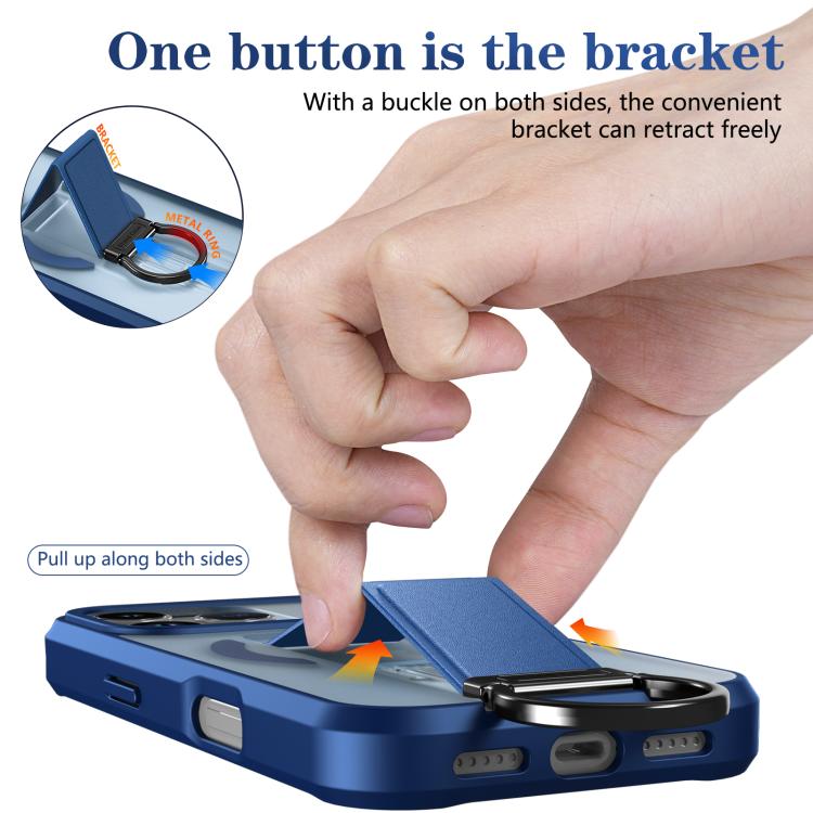 For iPhone 17 Pro Skin-Friendly D-Ring Holder Magnetic Shockproof Phone Case