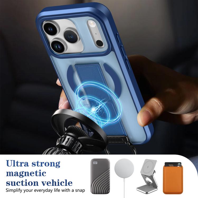 For iPhone 17 Pro Skin-Friendly D-Ring Holder Magnetic Shockproof Phone Case