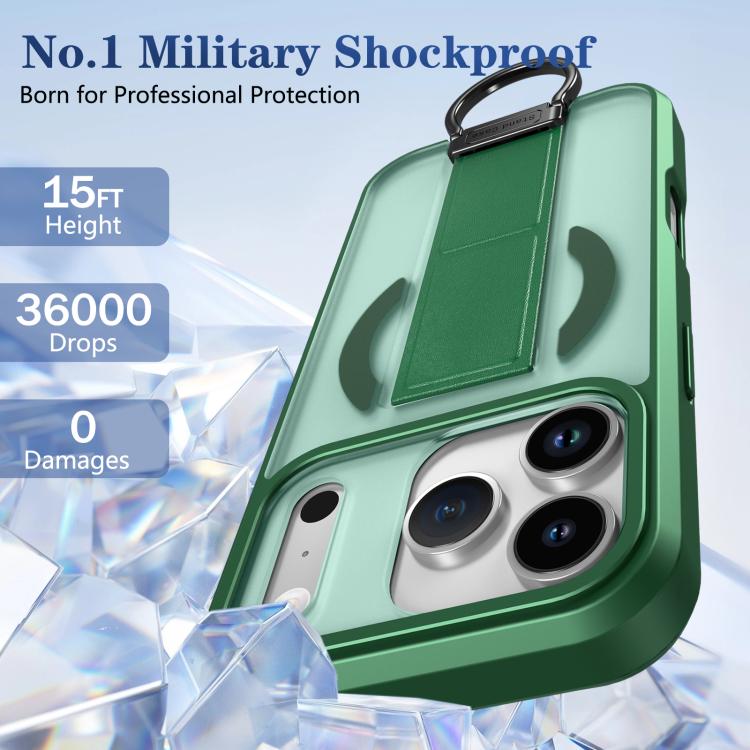 For iPhone 17 Pro Skin-Friendly D-Ring Holder Magnetic Shockproof Phone Case