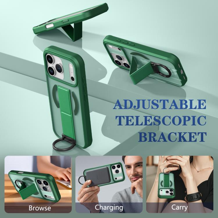 For iPhone 17 Pro Skin-Friendly D-Ring Holder Magnetic Shockproof Phone Case