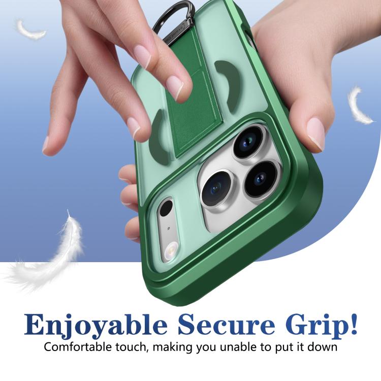 For iPhone 17 Pro Skin-Friendly D-Ring Holder Magnetic Shockproof Phone Case