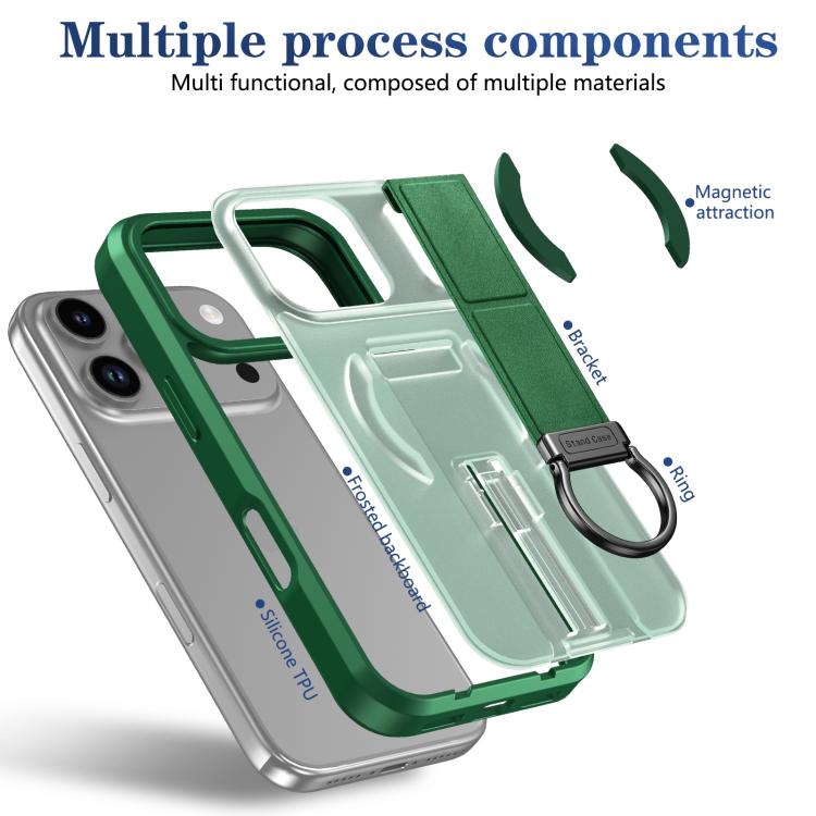 For iPhone 17 Pro Skin-Friendly D-Ring Holder Magnetic Shockproof Phone Case