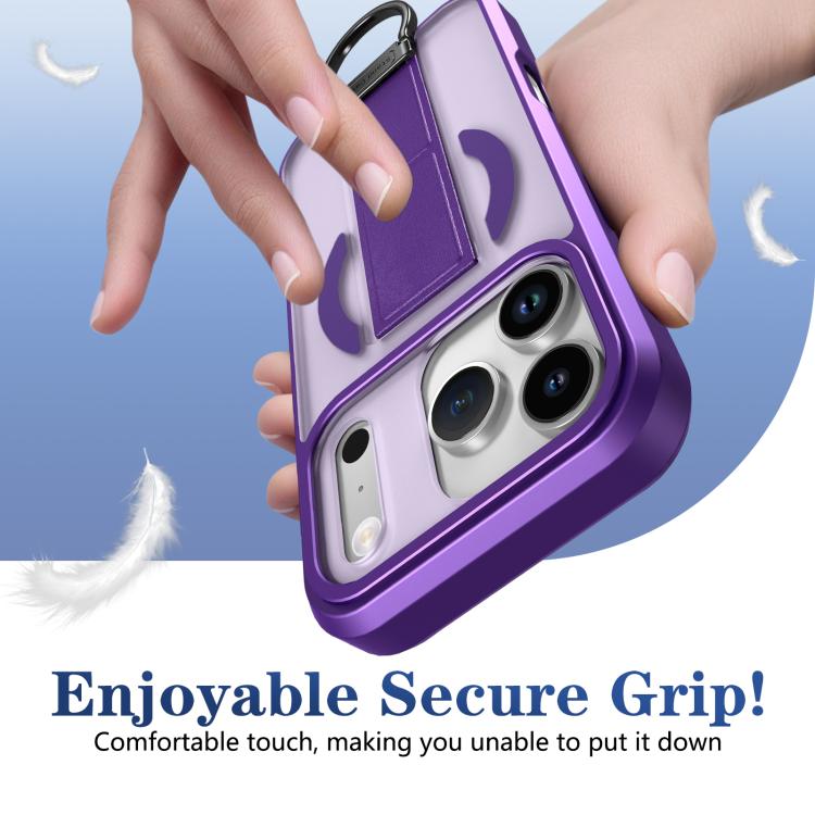 For iPhone 17 Pro Skin-Friendly D-Ring Holder Magnetic Shockproof Phone Case