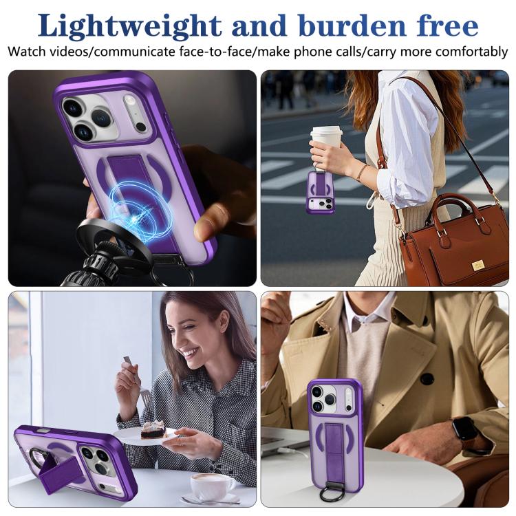 For iPhone 17 Pro Skin-Friendly D-Ring Holder Magnetic Shockproof Phone Case