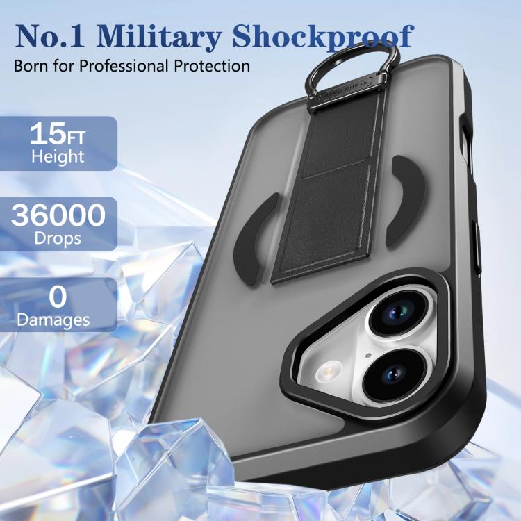 For iPhone 17 Skin-Friendly D-Ring Holder Magnetic Shockproof Phone Case