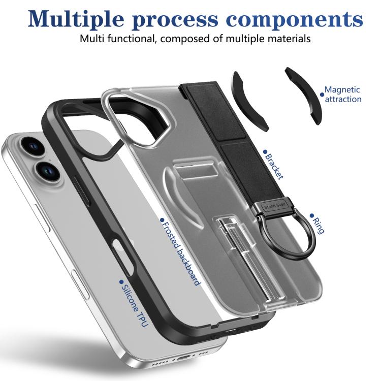 For iPhone 17 Skin-Friendly D-Ring Holder Magnetic Shockproof Phone Case
