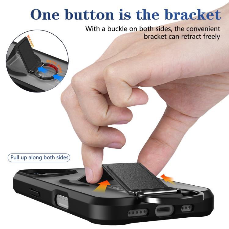 For iPhone 17 Skin-Friendly D-Ring Holder Magnetic Shockproof Phone Case