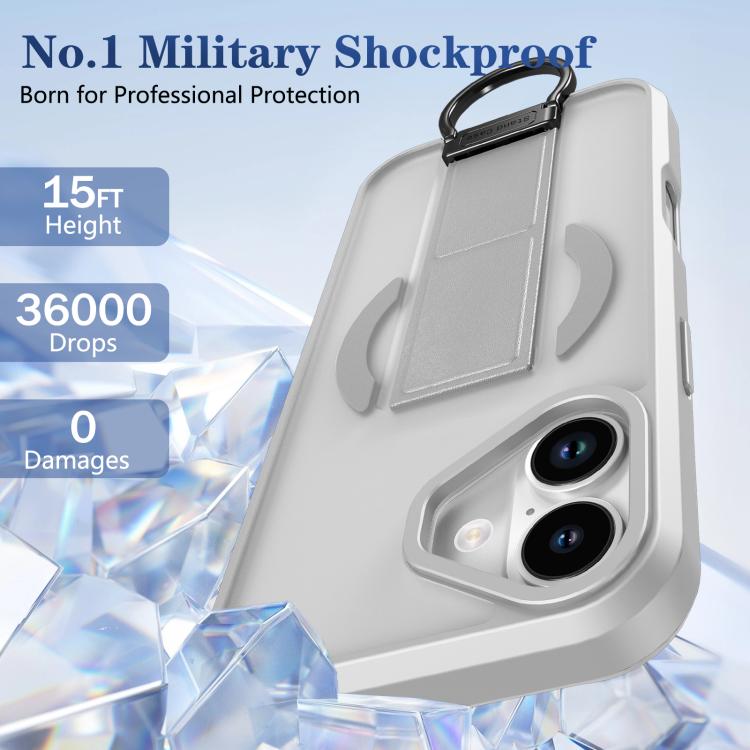For iPhone 17 Skin-Friendly D-Ring Holder Magnetic Shockproof Phone Case