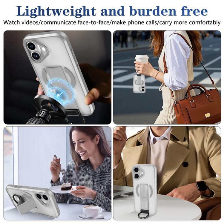 For iPhone 17 Skin-Friendly D-Ring Holder Magnetic Shockproof Phone Case
