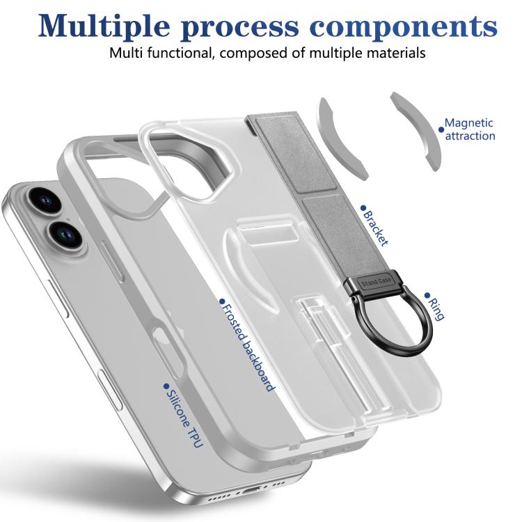 For iPhone 17 Skin-Friendly D-Ring Holder Magnetic Shockproof Phone Case