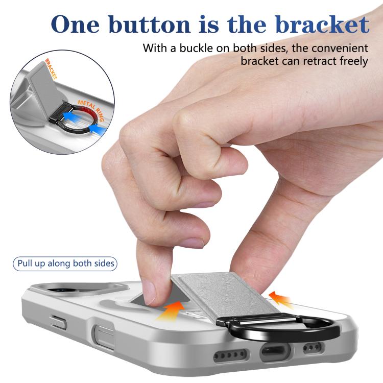 For iPhone 17 Skin-Friendly D-Ring Holder Magnetic Shockproof Phone Case