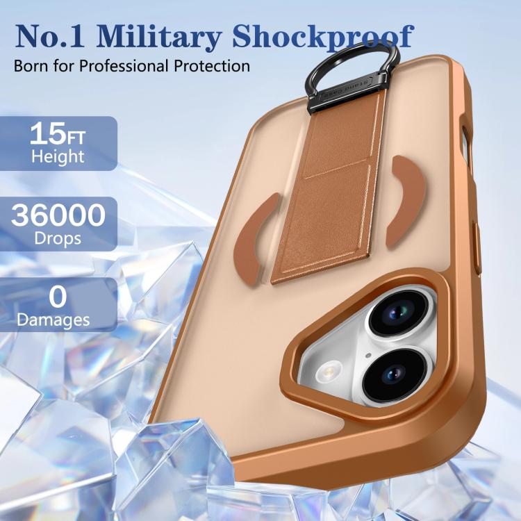 For iPhone 17 Skin-Friendly D-Ring Holder Magnetic Shockproof Phone Case