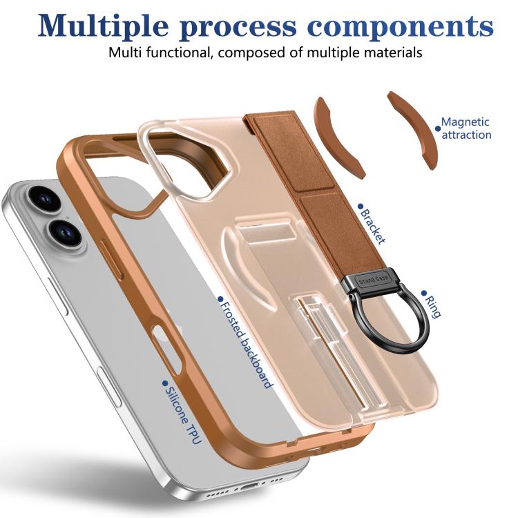 For iPhone 17 Skin-Friendly D-Ring Holder Magnetic Shockproof Phone Case