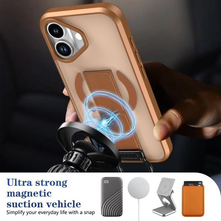 For iPhone 17 Skin-Friendly D-Ring Holder Magnetic Shockproof Phone Case