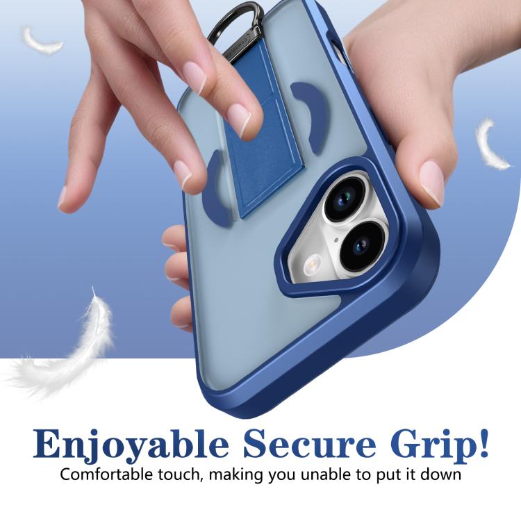 For iPhone 17 Skin-Friendly D-Ring Holder Magnetic Shockproof Phone Case