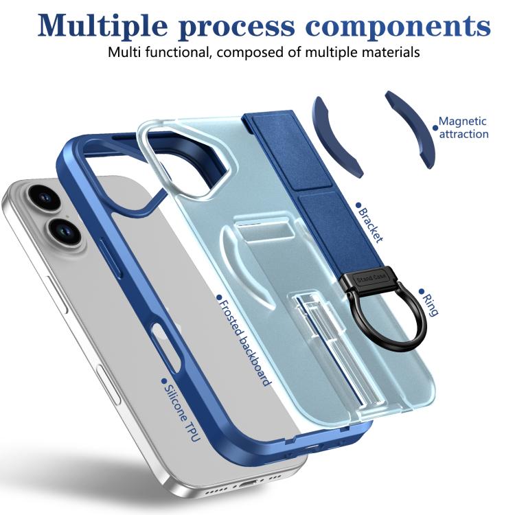 For iPhone 17 Skin-Friendly D-Ring Holder Magnetic Shockproof Phone Case