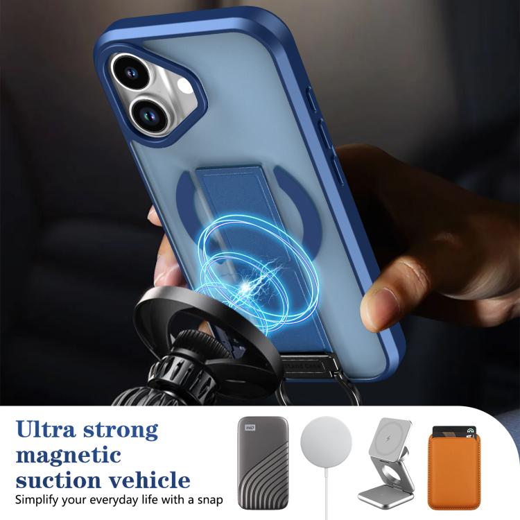 For iPhone 17 Skin-Friendly D-Ring Holder Magnetic Shockproof Phone Case