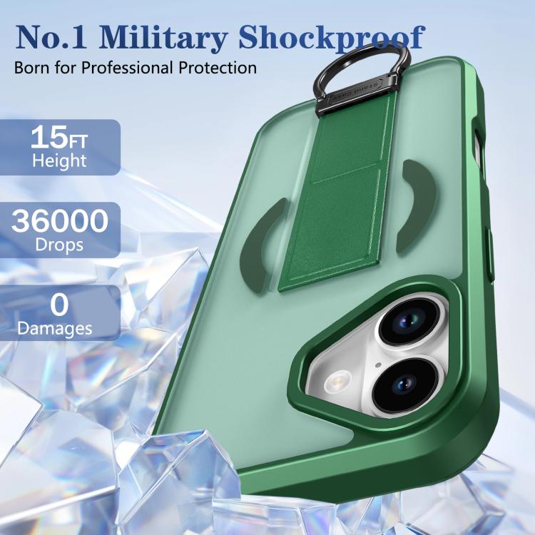 For iPhone 17 Skin-Friendly D-Ring Holder Magnetic Shockproof Phone Case
