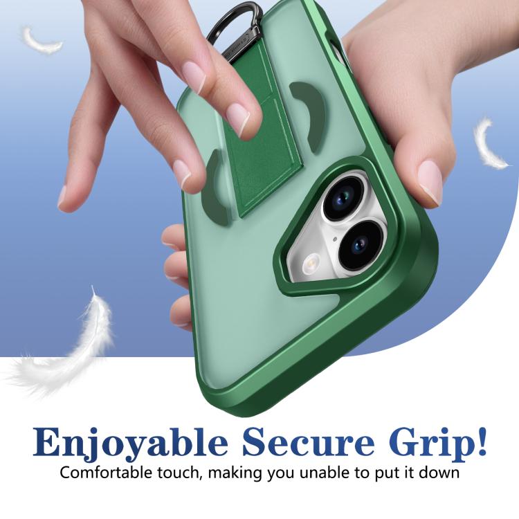For iPhone 17 Skin-Friendly D-Ring Holder Magnetic Shockproof Phone Case