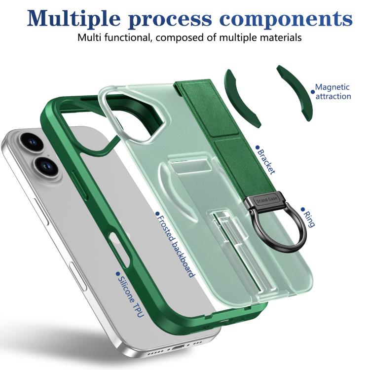 For iPhone 17 Skin-Friendly D-Ring Holder Magnetic Shockproof Phone Case