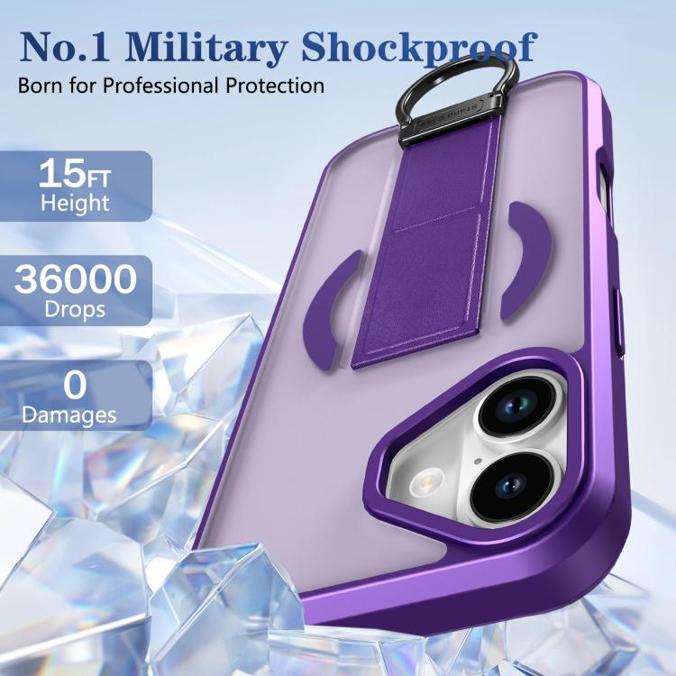 For iPhone 17 Skin-Friendly D-Ring Holder Magnetic Shockproof Phone Case
