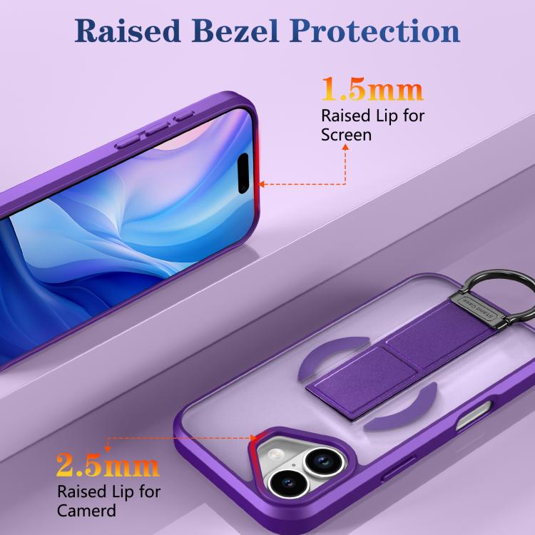 For iPhone 17 Skin-Friendly D-Ring Holder Magnetic Shockproof Phone Case