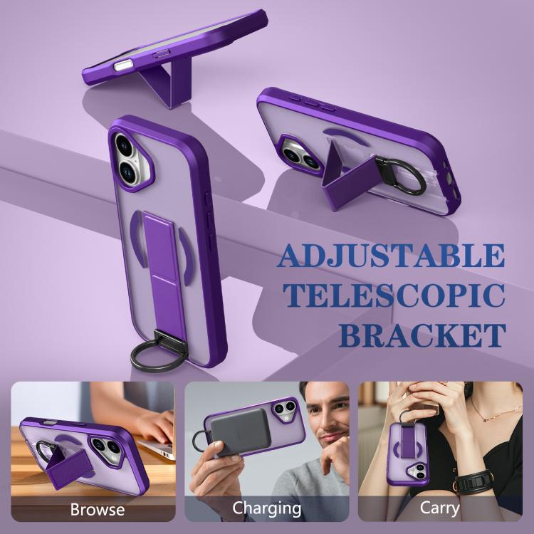 For iPhone 17 Skin-Friendly D-Ring Holder Magnetic Shockproof Phone Case