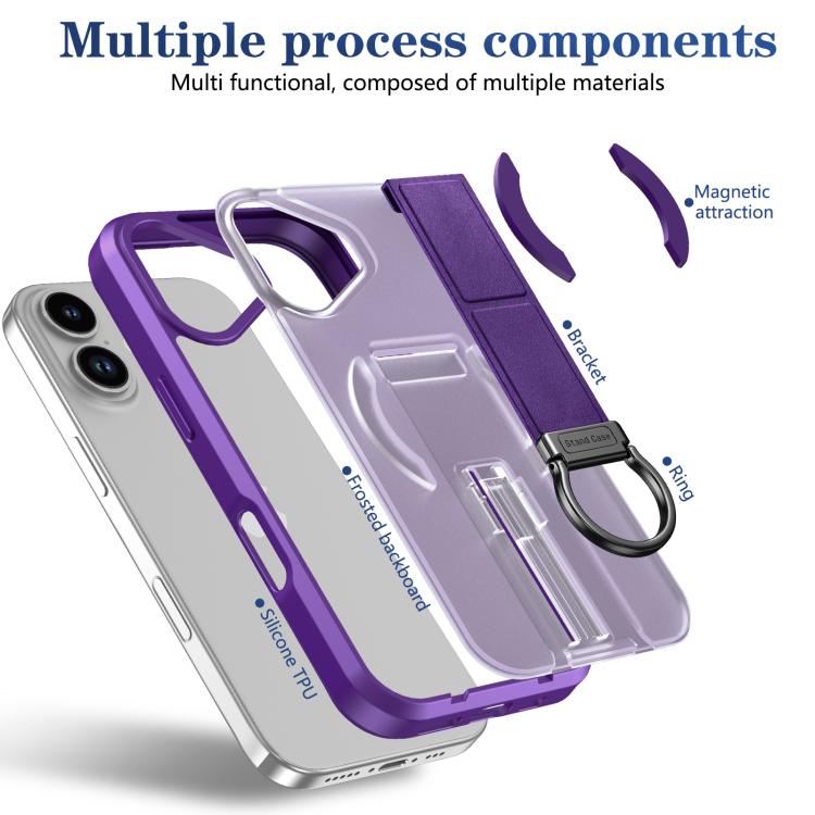 For iPhone 17 Skin-Friendly D-Ring Holder Magnetic Shockproof Phone Case