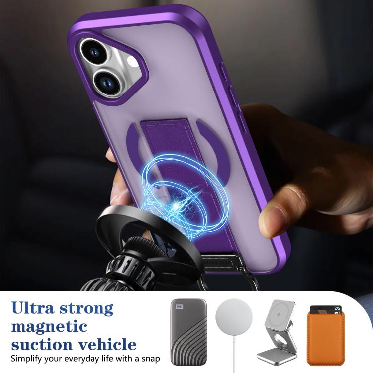 For iPhone 17 Skin-Friendly D-Ring Holder Magnetic Shockproof Phone Case