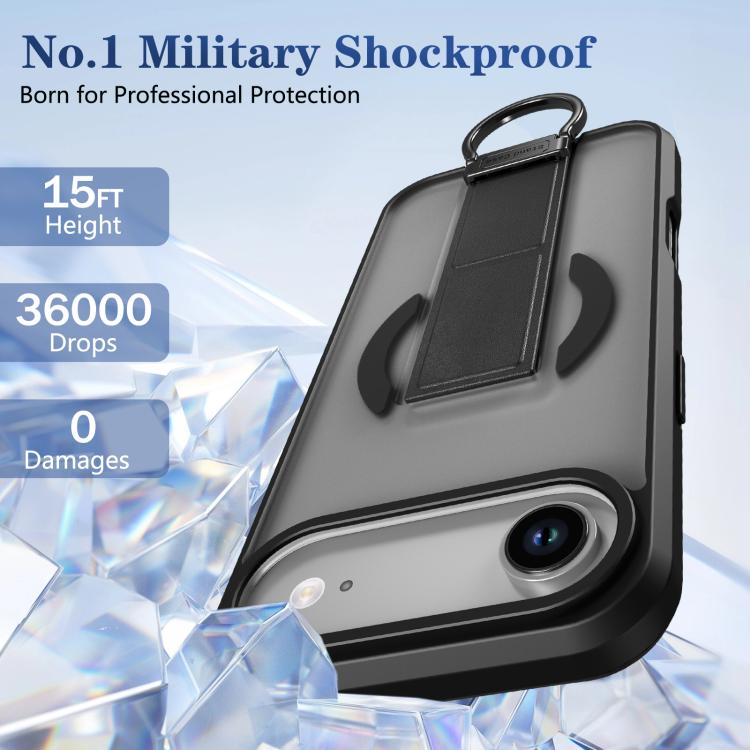 For iPhone Air Skin-Friendly D-Ring Holder Magnetic Shockproof Phone Case