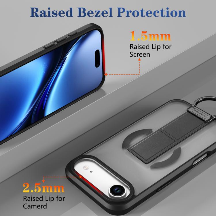 For iPhone Air Skin-Friendly D-Ring Holder Magnetic Shockproof Phone Case